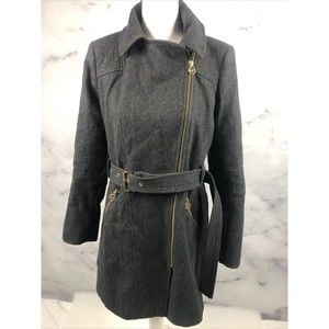 Michael Khor's Womens Gray Long Overcoat Size Medium